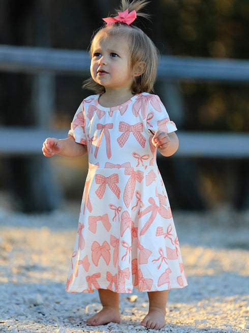 girls-dress-bow-print Rylee Faith Designs - Sophia's Style-2